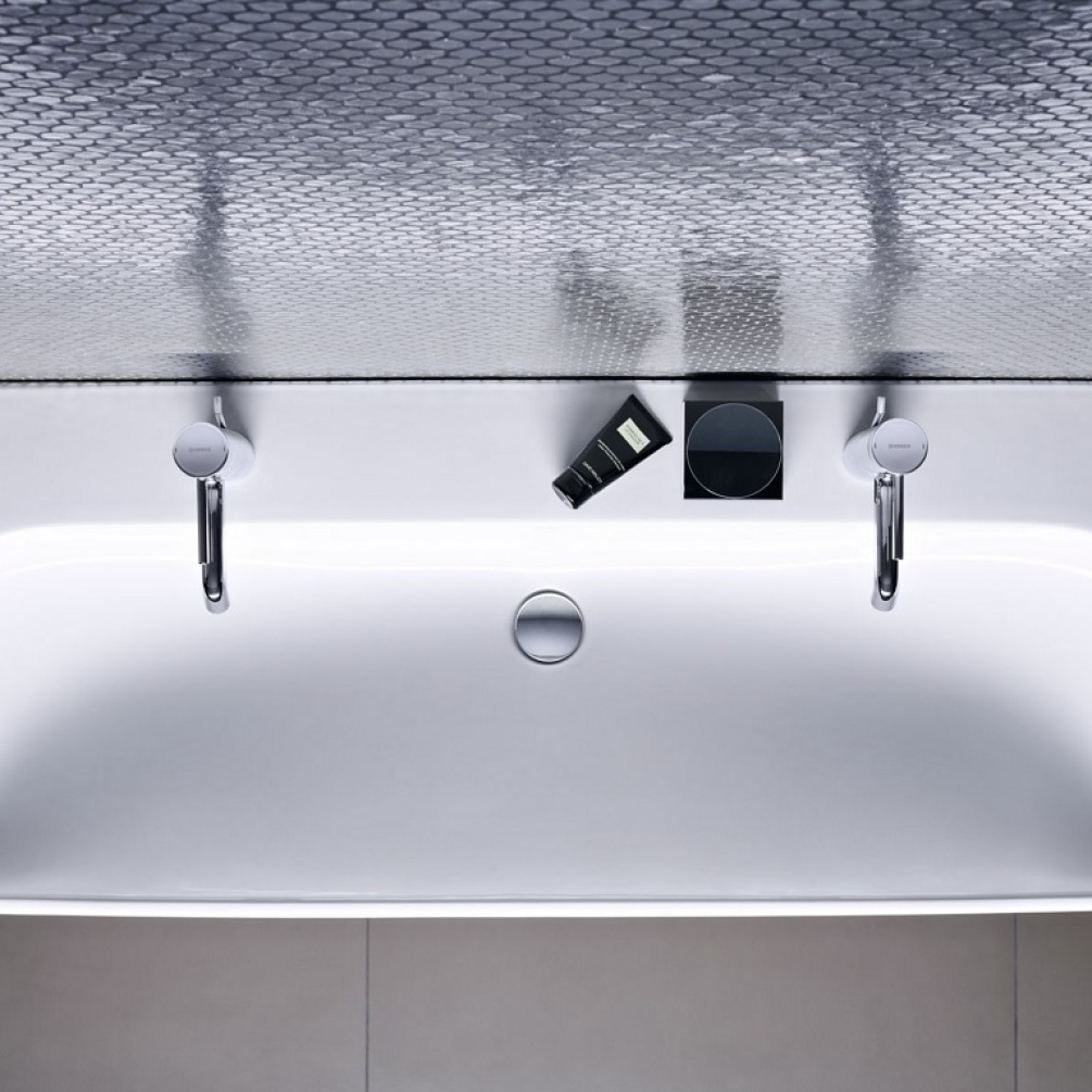 Product lifestyle image of Geberit Smyle Square 1200mm 2 Tap Hole Washbasin - 500.253.01.1